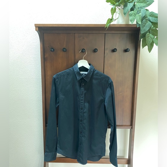 Versace Collection Men’s Trend Fit Button Up in Black (Size 15.5) - Picture 2 of 14